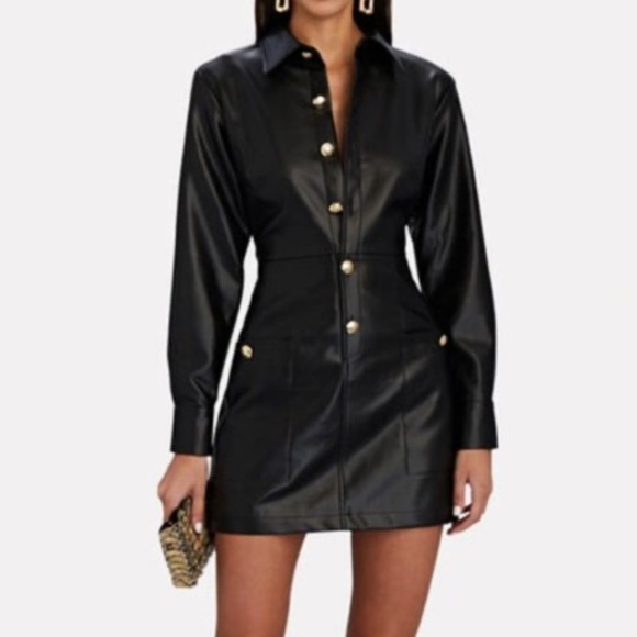 INTERMIX Stacy Faux Leather Mini Shirt Dress - threedaughtersproperties.com INTERMIX Stacy Faux Leather Mini Shirt Dress - threedaughtersproperties.com